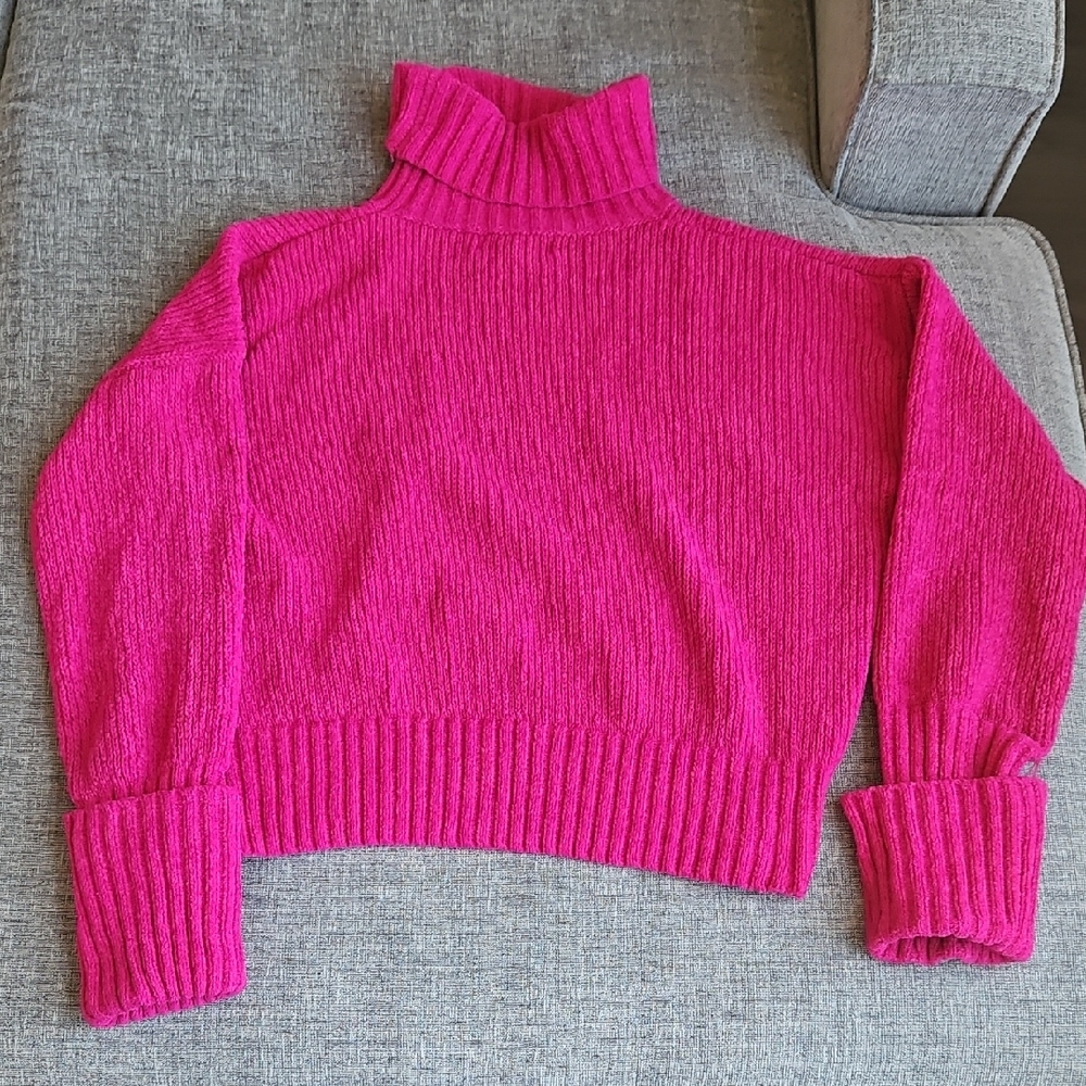 Women's Pink Turtleneck Sweater